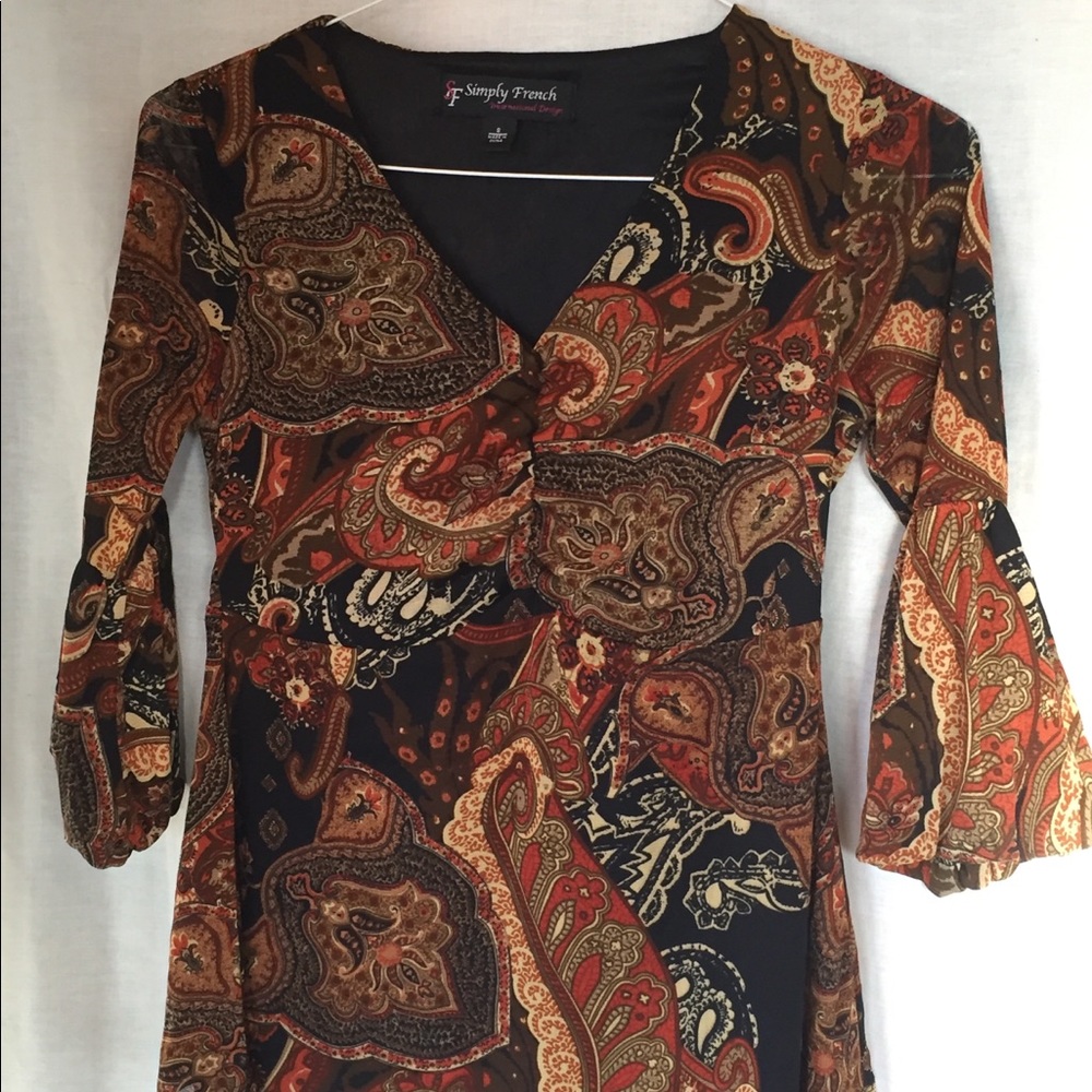 Alluring top with rich colors and pattern